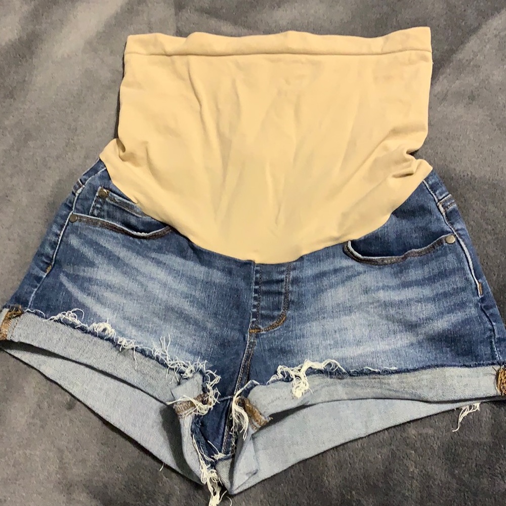 Maternity jean shorts